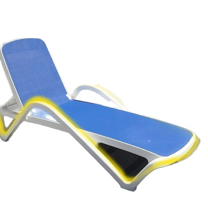 Outdoor swimming pool loungers swimming pool bed seaside plastic folding loungers bathhouse hot spring hotel water park loungers