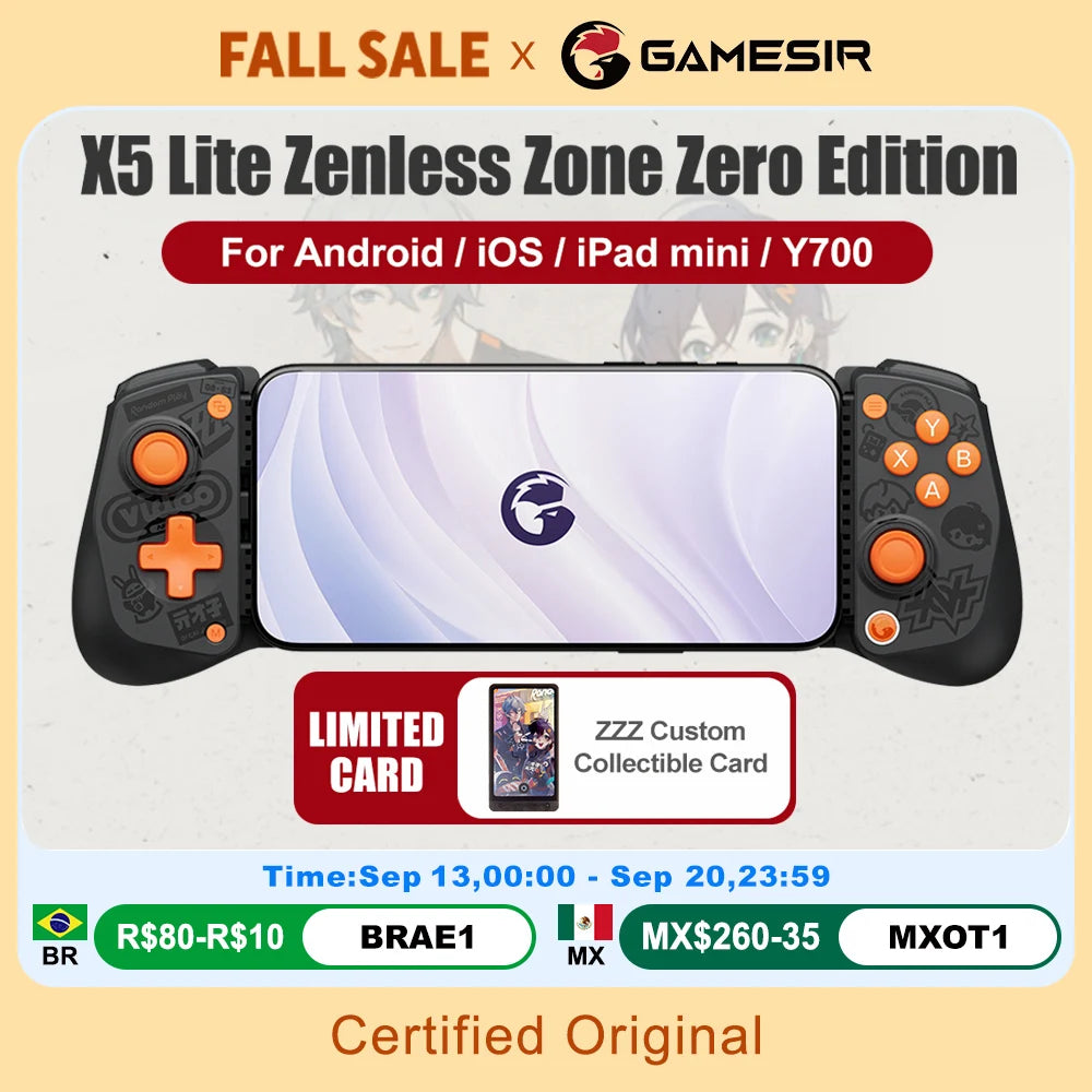 GameSir X5 Lite Zenless Zone Zero Edition Mobile Gamepad for iPhone 17 16 15 Android iPad Mini Y700 Tablet Controle para Celular
