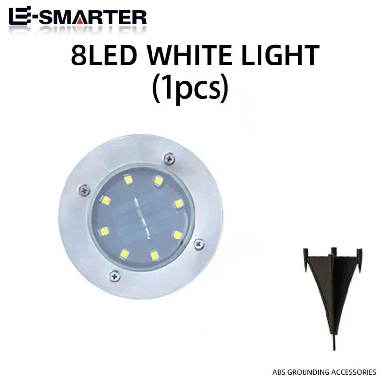 4/8LED Solar Underground Light Solar Power Disk Lamp Waterproof Outdoor Spotlight Buried Deck Light Lawn Garden Decoration