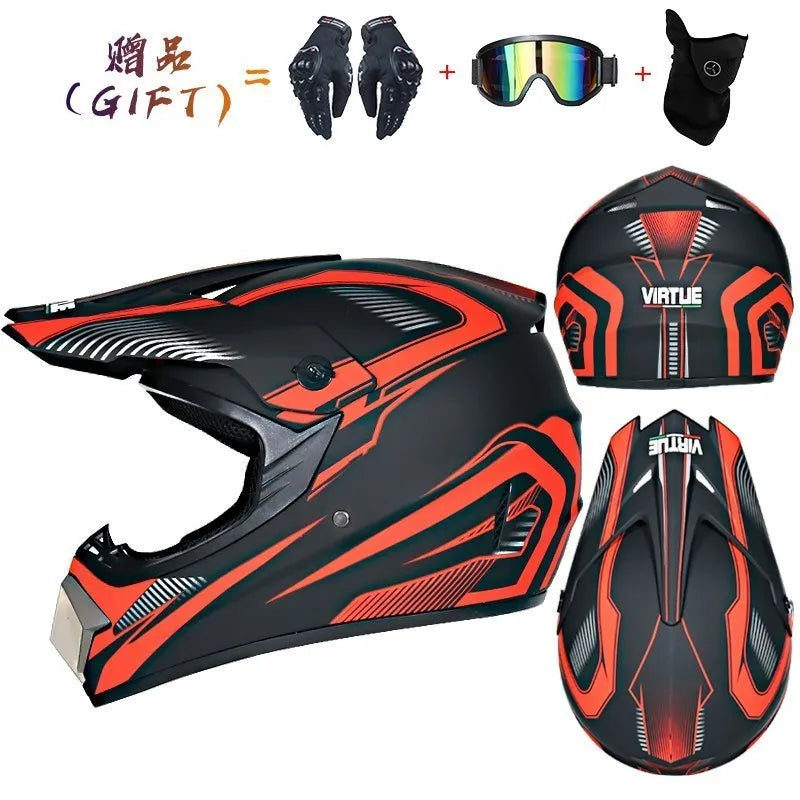 Off-road Motorcycle Helmet, Adult Motocross ATV Downhill MTB DH Helmet with Visor, DOT Approved Capacetes for Riding