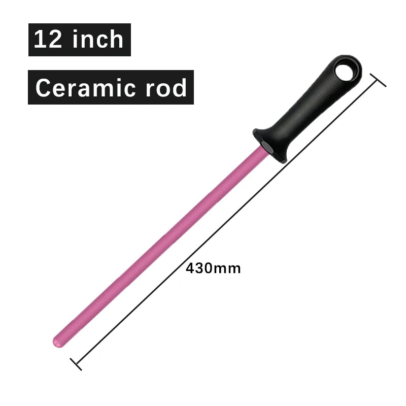 Diamond Sharpening Rod Tungsten Steel Carbon Steel  Kitchen Gadgets Slaughterhouse Butcher Ceramic Household Knife Sharpener