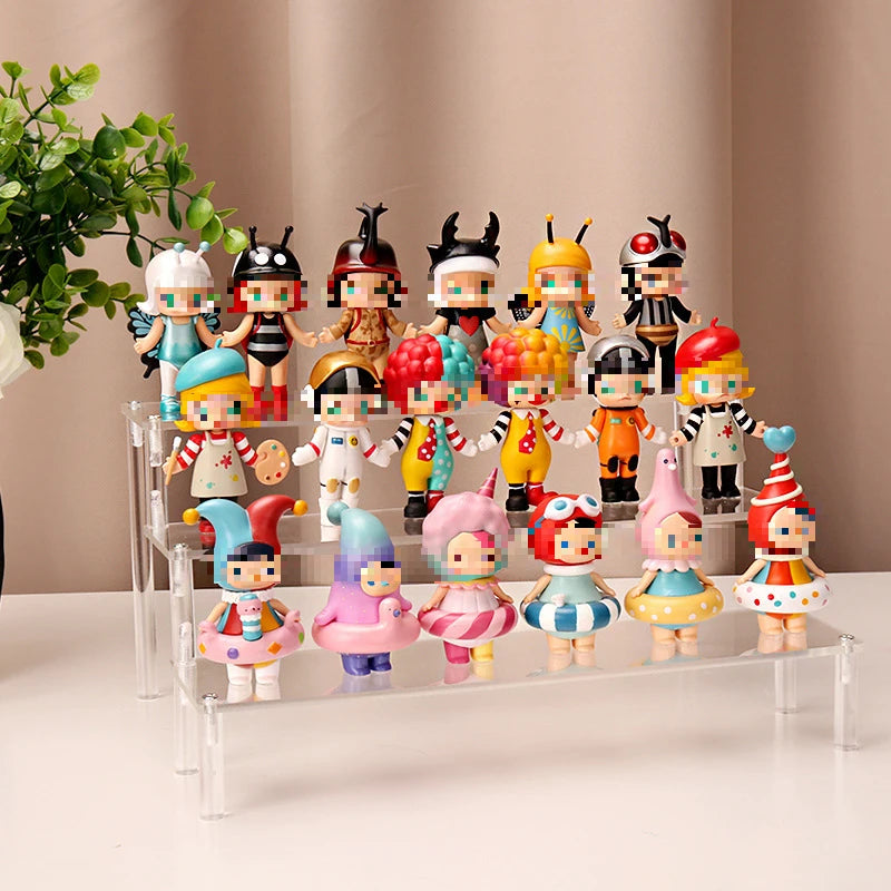 Home Multi Layer Ladder Storage Rack Handmade Blind Box Doll Display Rack Cosmetics Wallet Jewelry Trapezoidal Display Rack