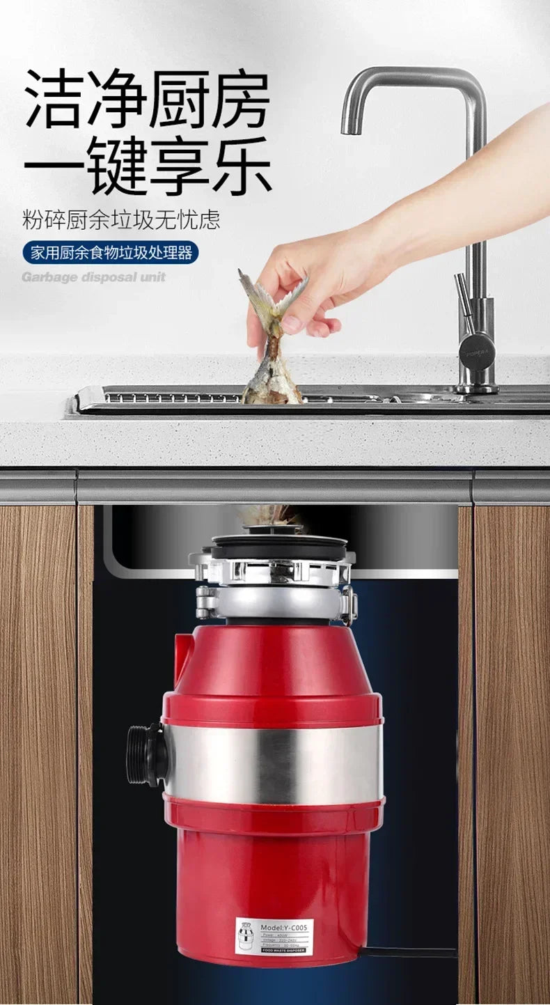 220V Food Waste Disposer Kitchen Sink Household Garbage Processor for Food Scraps EA