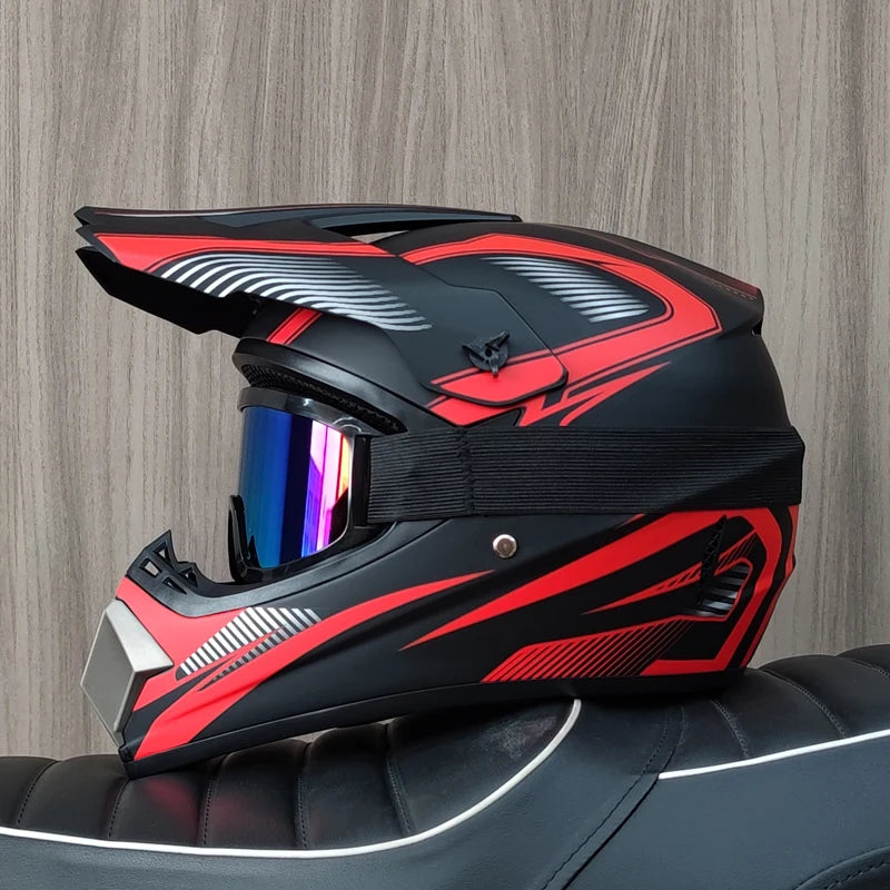 Professional motorcycle off-road helmet with free goggles, off-road bike ATV Quad DH racing protective helmet Casco