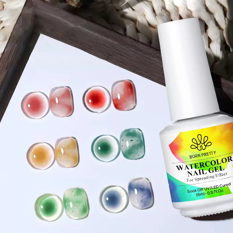 BORN PRETTY 15ml Autumn Nail Blossoming Gel Spreading Effect Watercolor Flower Gel Easy to Apply for Nail Art Manicure Pedicure