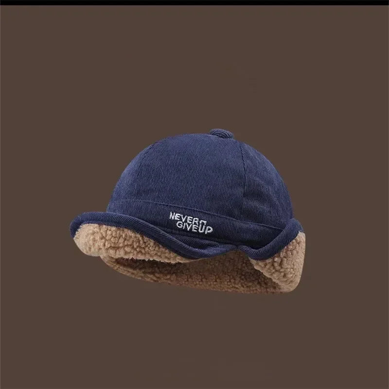 1pc Unisex Winter Warm Thicken Duck Tongue Ear Protection Hat,outdoor Windproof Fleece-lined Multifunctional Cycling LeiFeng Hat