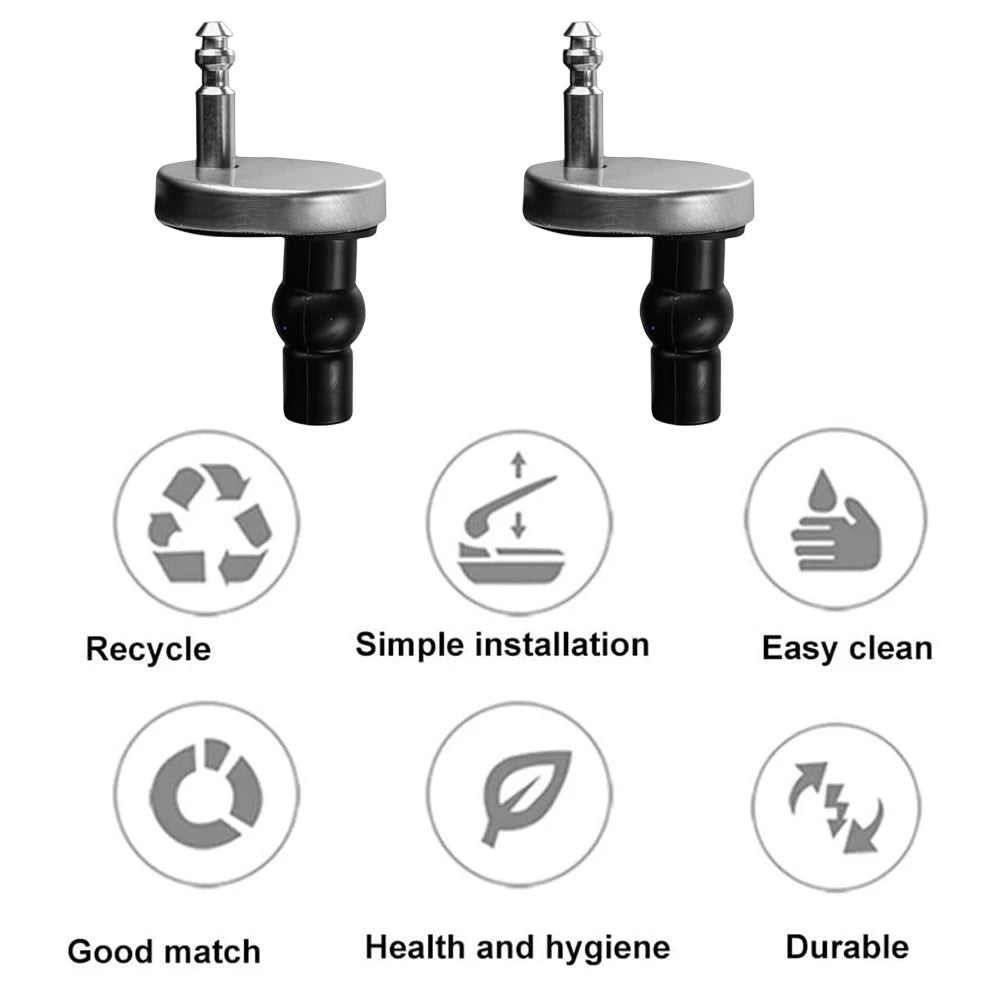 2pcs Toilet Seat Hinges 45mm Stainless Steel Top Close Soft Release Quick Fitting Heavy Duty Fix Hinge Replacement Hardware