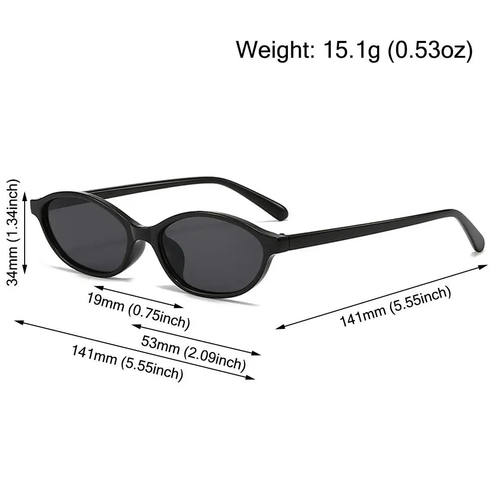 Vintage Cat Eye Oval Sunglasses Lightweight Trendy 90s Sunnies UV protection Sun Glasses for Women & Men