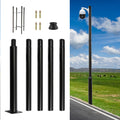 Street Light Pole, Street Lamp Post, Split Street Lamp Post, 5m Tall Outdoor Iron Pole, Galvanized Baking Paint Black, Floor Mounted, Load Capacity 100kg, for Solar Light Garden Light Surveillance Camera, Street Yard Parking