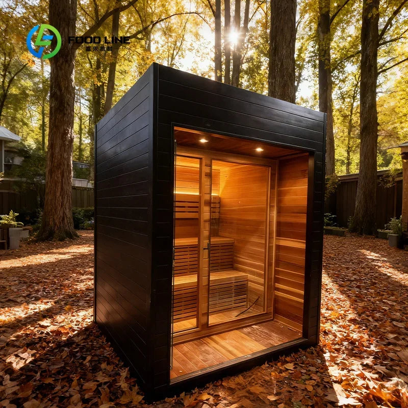 Traditional Outdoor Steam Sauna Room Customizable Size with Sauna Stove & Stones for Home