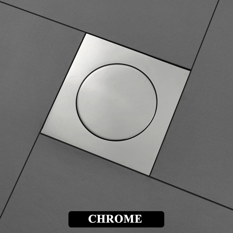 Pop Up Foot Floor Drain 10CM Brass Chrome Anti-odor Bath Drains Push Down Deodorization Gold Matte Black Shower Room Cover Plug