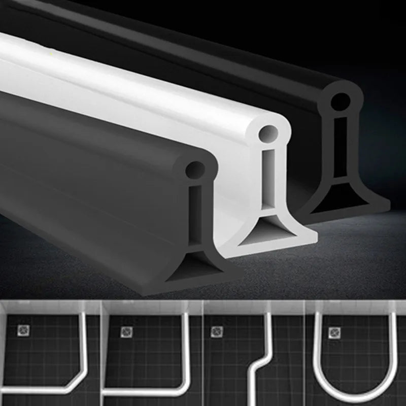 Bathroom Water Stopper Shower Barrier Door Threshold Water Blocking Wash Basin Splashproof Bendable Silicone Sealing Dam Barrier