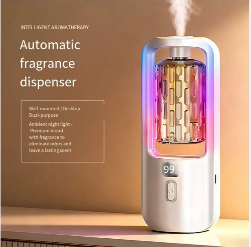 2026 New Mini Rechargeable Wall Mount Auto Aroma Diffuser Timed Fragrance Dispenser Bedroom Bathroom Odor Remover