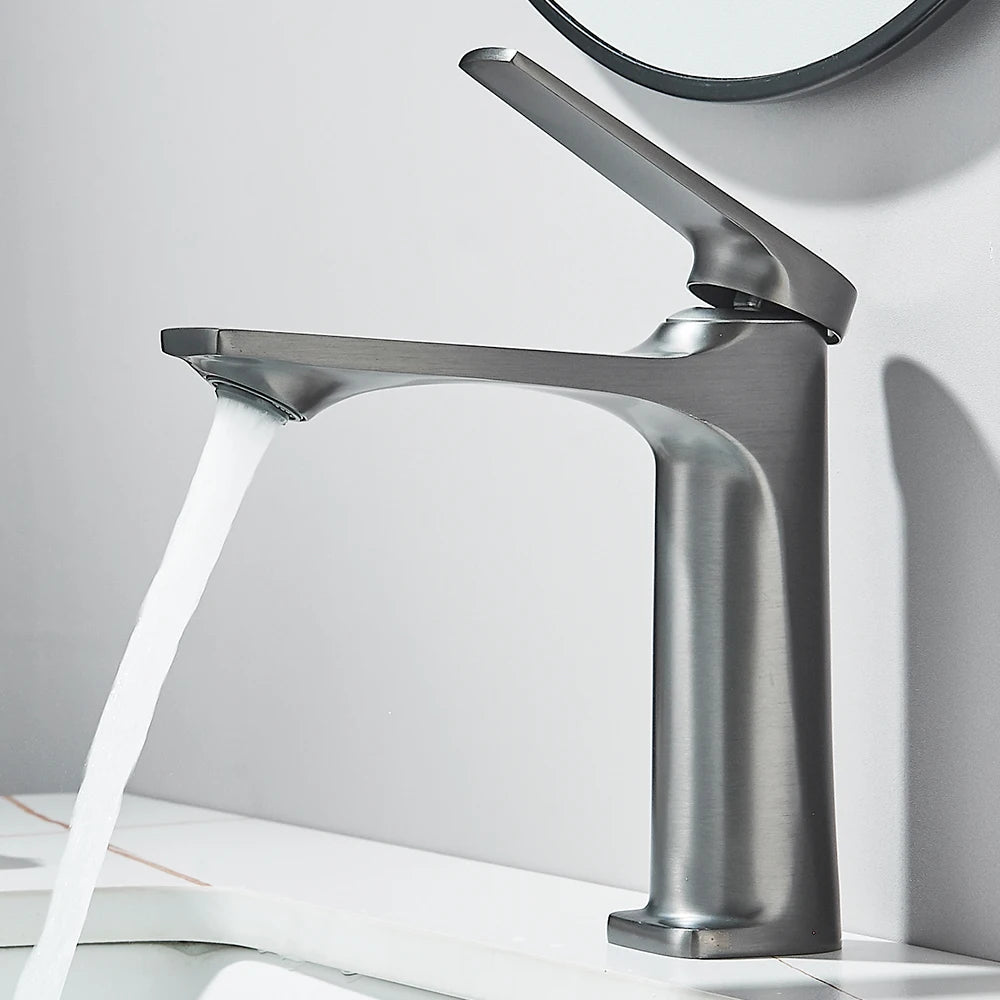 Black Bathroom Sink Faucet for Two Hole Kitchen Stainless Steel Washbasin Shower Faucet Accessories Hot & Cold Water Mixer Tap