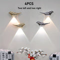 4pcs USB Rechargeable Wall Lights Smart Motion Sensor Bird-Shaped Decorative Lamps Cordless Install Adjustable Light Wall Decor