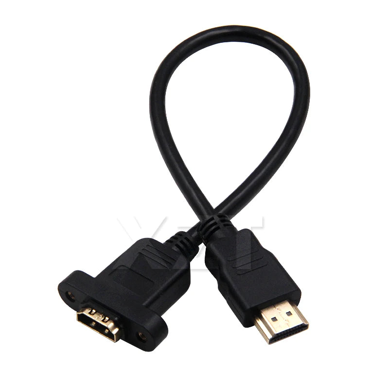 30cm/50cm/60cm/1m/1.5m Gold Plated HDMI-compatible Extension Cable Male to Female With Panel Mount  For HD TV LCD Lapt