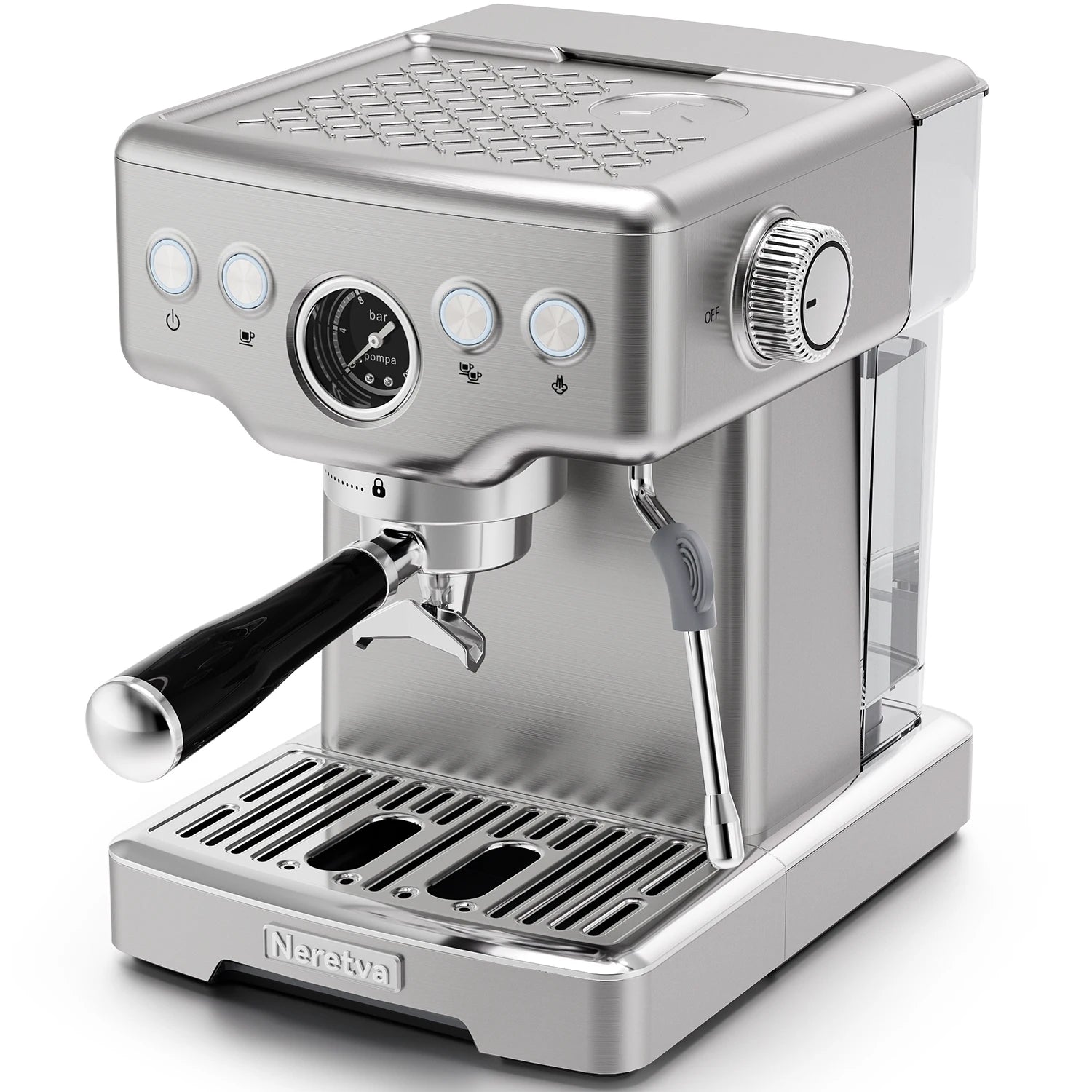Neretva 15 Bar Espresso Machine with Milk Frother Steam Wand for Cappuccino, Latte, Macchiato, 1450W （220V）