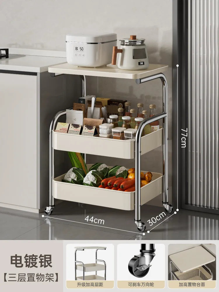 Kitchen Islands And Carts Trolley Rack Mobile Multi Functional Household Multi Layer Storage Organizer Cart Rack Shelf Furniture