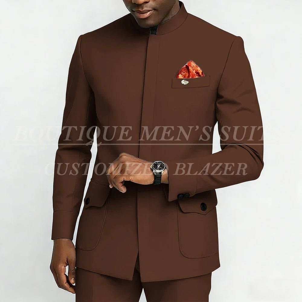 Bespoke Men's Suits Fashion Daily Male Clothing High Quality 2 Piece Jacket Pants Full Sets Luxury Daily Smart Casual Outfits