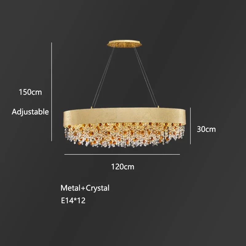 Modern Light Luxury Crystal Living Room Chandeliers for Restaurant Luxury Creative Circular Designer Home Decor Lustre Fixtures