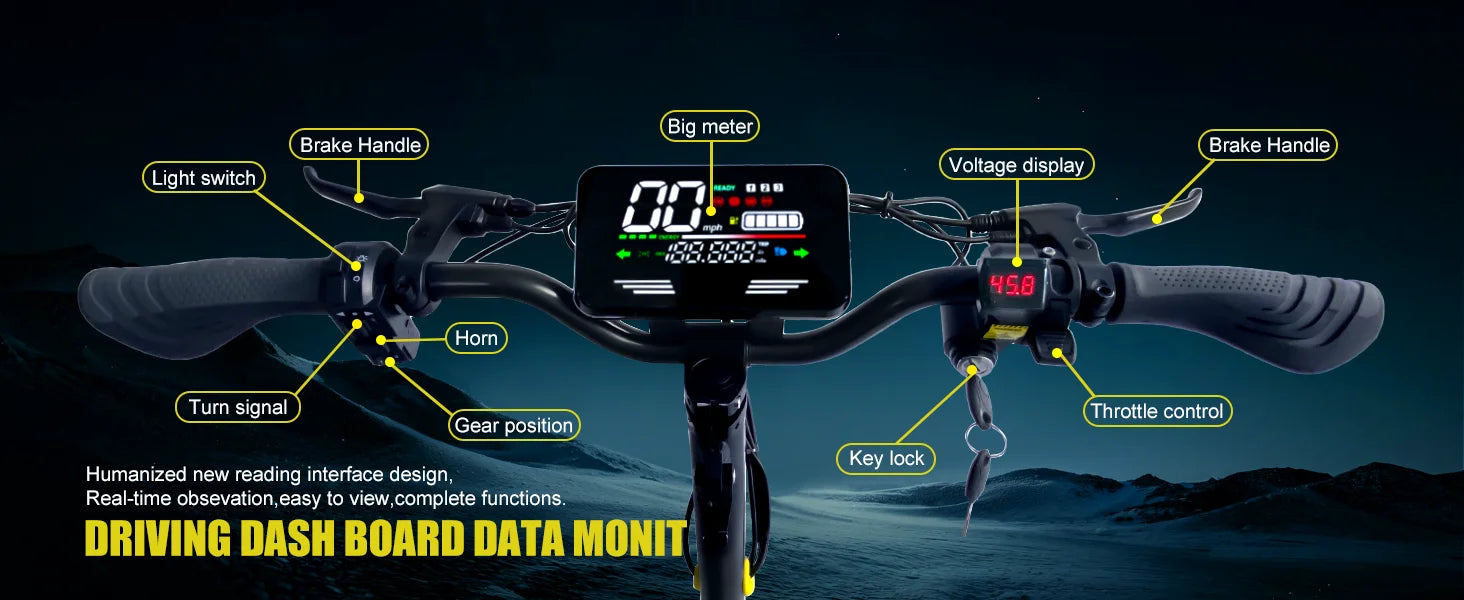 1200W Electric Scooter for Adult 48V13AH 28MPH 11'' Off-road Commuting E-Scooter