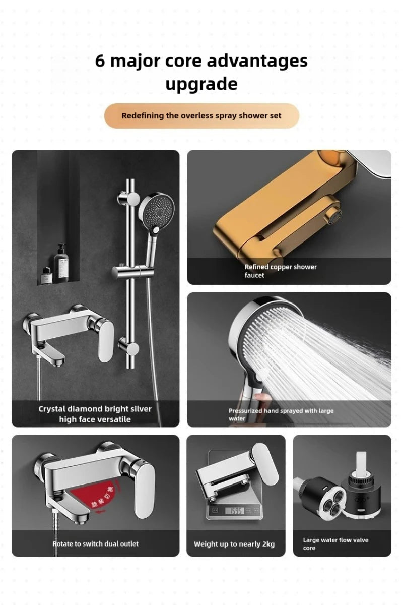 Bathroom Swivel Tub Spout  Hand Shower Wall Mounted  Bath Faucets Bathtub Tap Brass Bathtub Hot and Cold Mixer Shower