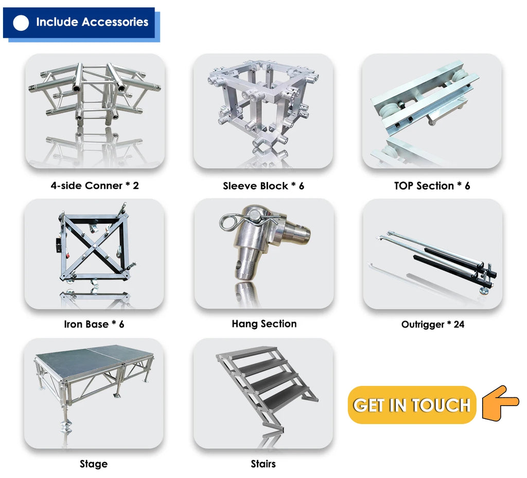 Aluminum Goal Post Truss System Customized LED Screen Speaker Lifting Tower for Shows Performances