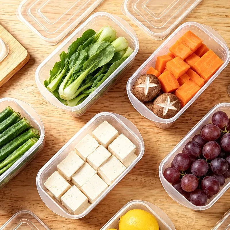 Food Storage Containers 12pcs (6 boxes +6 lids), Airtight Leak-Proof Stackable Microwave-Safe for Fridge Meal Prep Lunch Boxes
