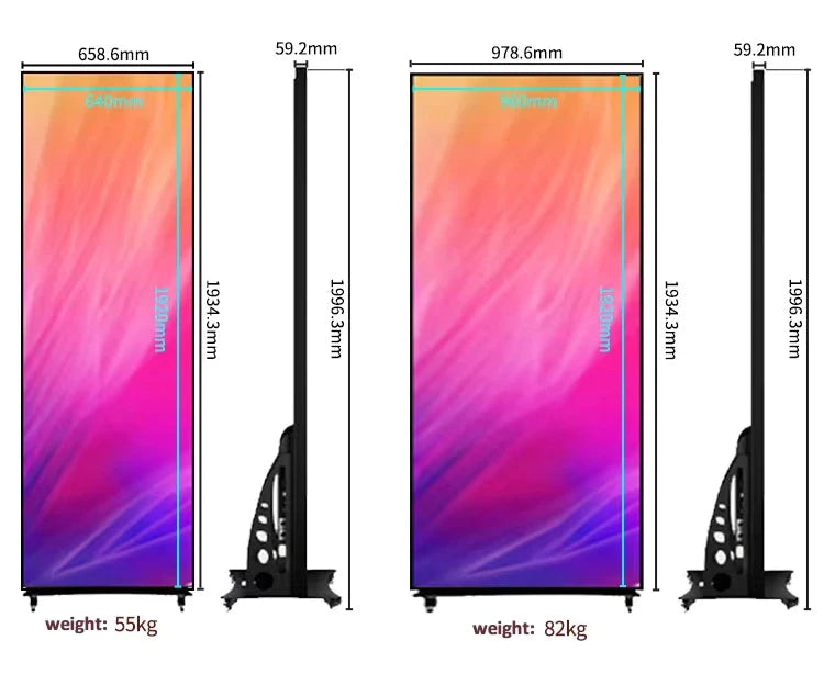 Indoor Foldable LED Poster Screen P1.8 P2 P2.5 Portable Digital Display Video Wall for Store Events Exhibition
