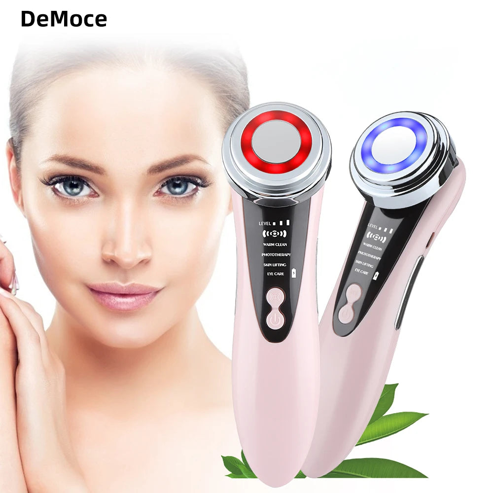 Democe Electric Facial Massage Device Color Clean Face Skin Beauty Machine Warm Cleansing Skin Care Tool Facial Massager
