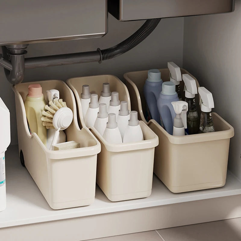 Kitchen Sundries Storage Case with Wheels Seasoning Bottle Storage Container Kitchen Closet Organizer Make Up Organizer