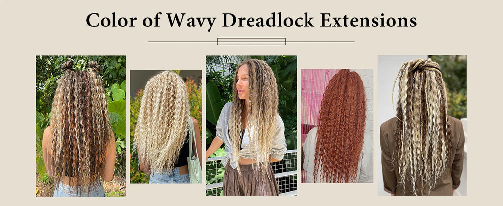 24 Inch Synthetic 8 Strands/Lot SE Dreadlocs Braids Hair Extensions, 3 In 1 Mixed Hippie Style Single End Dreadslocks for Women