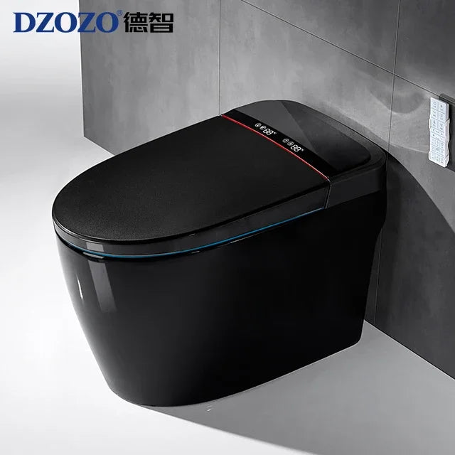 110V Modern Home Hotel Sanitary Ware Electric Closestool Smart Toilet Bowl Bidet Automatic Black Bathroom Toilet