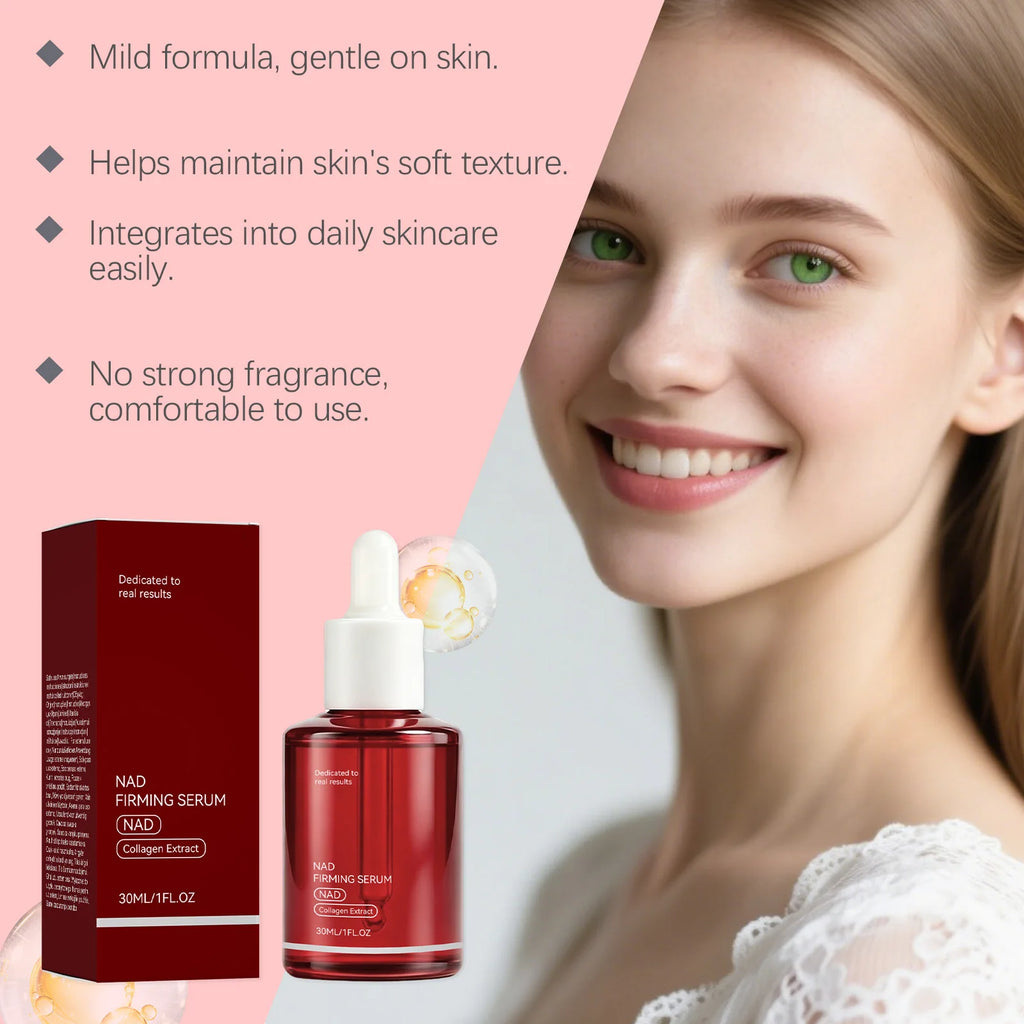 NAD+ Firming Facial Serum Collagen Peptide Essence Reduce Wrinkles Fine Lines Improve Skin Elasticity Hydrating Anti-Aging Serum
