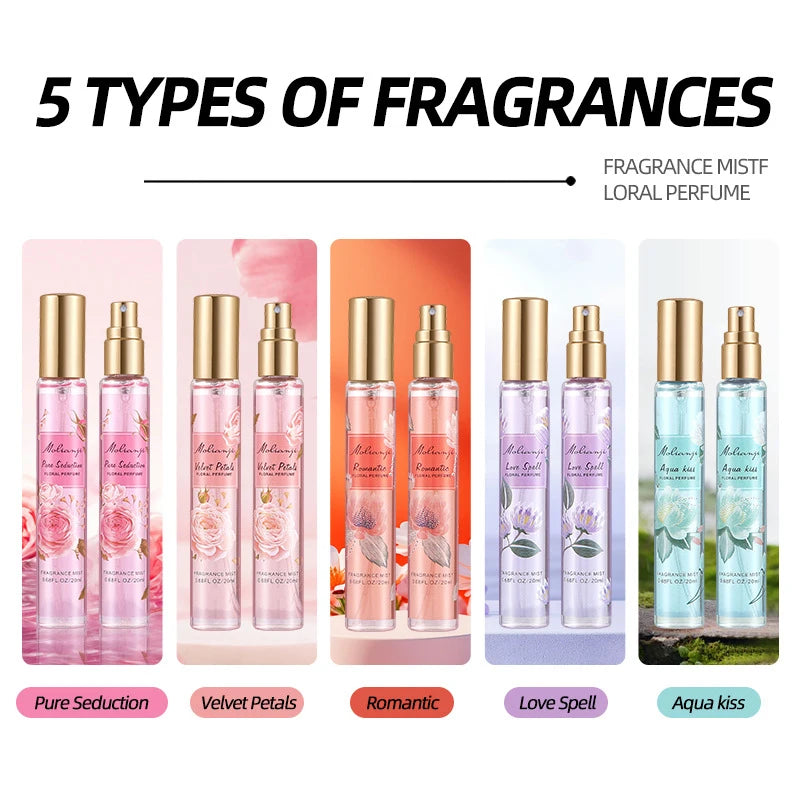 5pcs Women's Perfume Gift Set - Long-lasting Floral-Fruity Fragrance,Travel Size Body Mist Suitable for Her, Floral Fruity Vanilla Scent with Formula, Elegant Perfume for Birthdays, Valentine's Day, Christmas, New Year Gifts