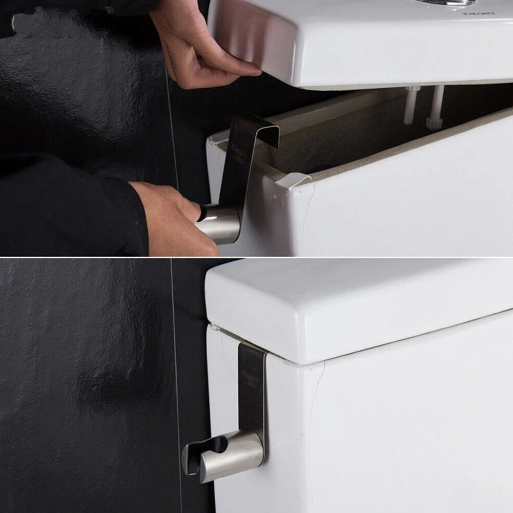 Bidet Sprayer Holder for Toilet Bathroom in Brushed Nickel Stainless Steel with Dual Mount Capability for Wand Use