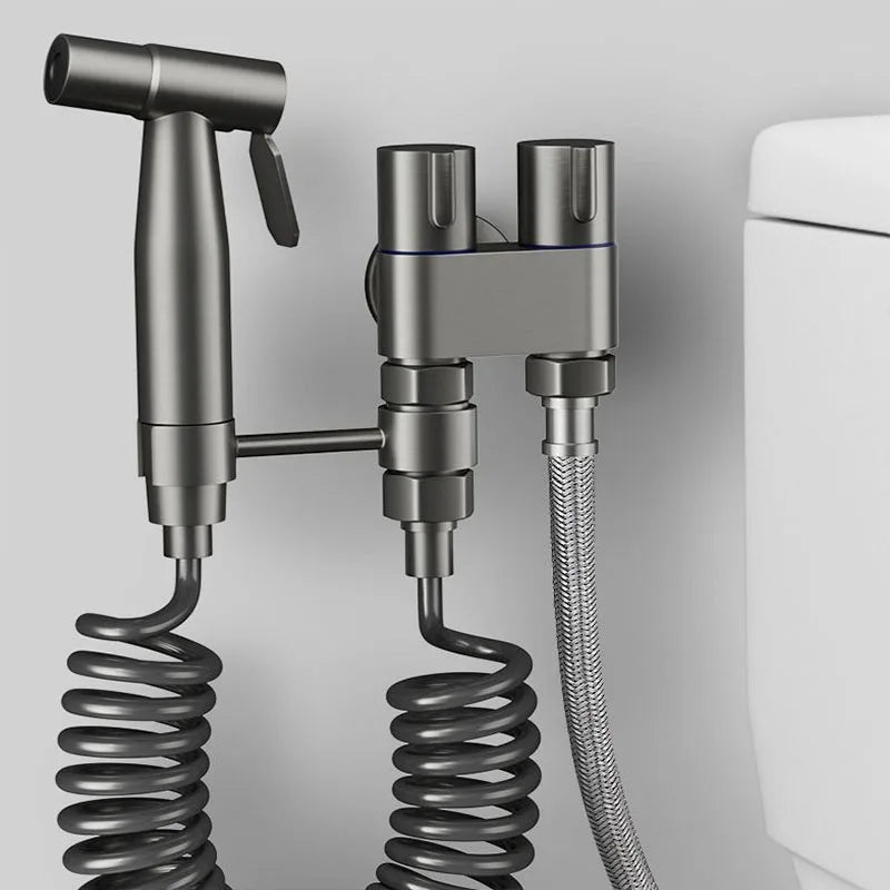 Stainless Steel Bathroom Cold Water Cleaning Bidet Toilet Spraye Portable Bidet Toilet Handheld Flusher Set G1/2 Angle Valve