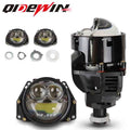 2+6pc Chips 3.0 Inch Bi Led Projector Lens Halo Lights H4 H7 9005 9006 Car Headlights Hella 3R G5 Angel Eyes High Low Beam LED