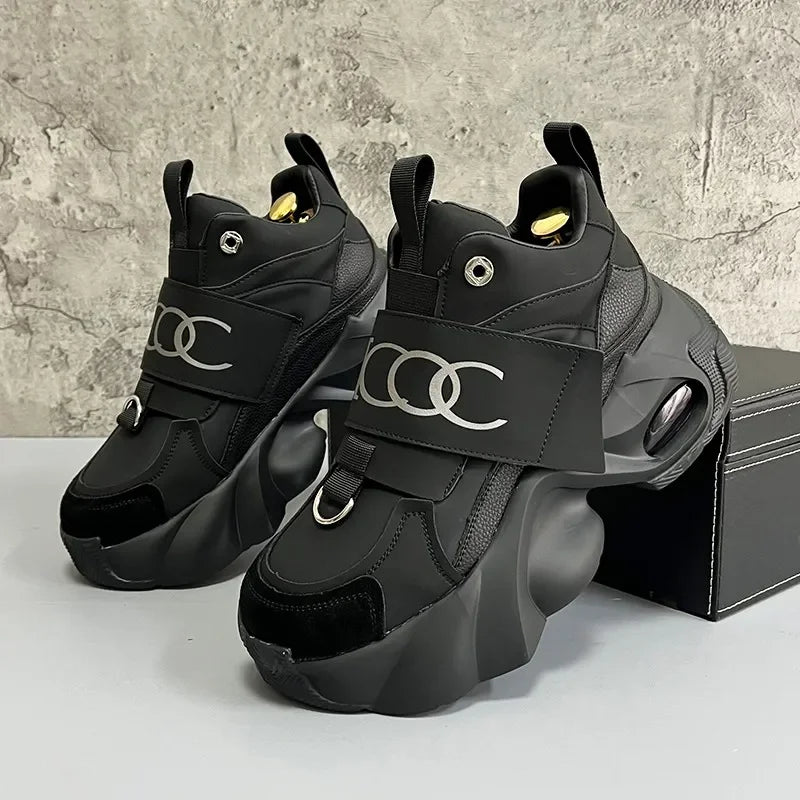 Men's Sport Shoes Comfortable Casual Running Shoes 2025 Spring Autumn Thick Bottom Heightening Korean Style Versatile Dad Shoes