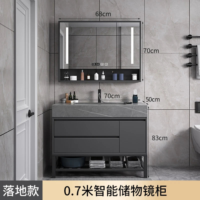 Washbasin Floor Bathroom Cabinets Vintage Drawer Light Toilet Bathroom Cabinets Intelligence Partition Mobiletto Bagno Furniture