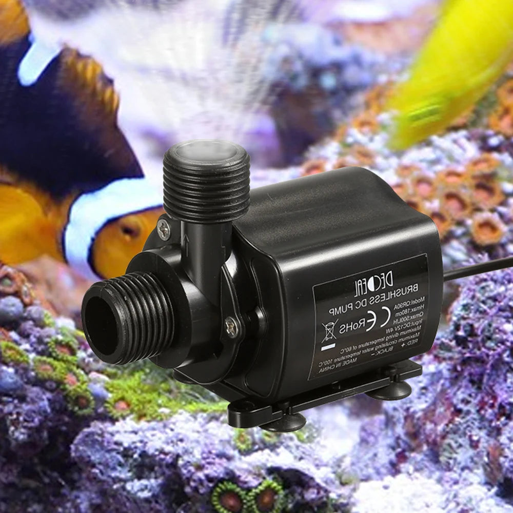 500L/H 4W 12V Aquarium Pump USB Fish Tank Submersible Water Pump Brushless Waterproof Fountain Pump