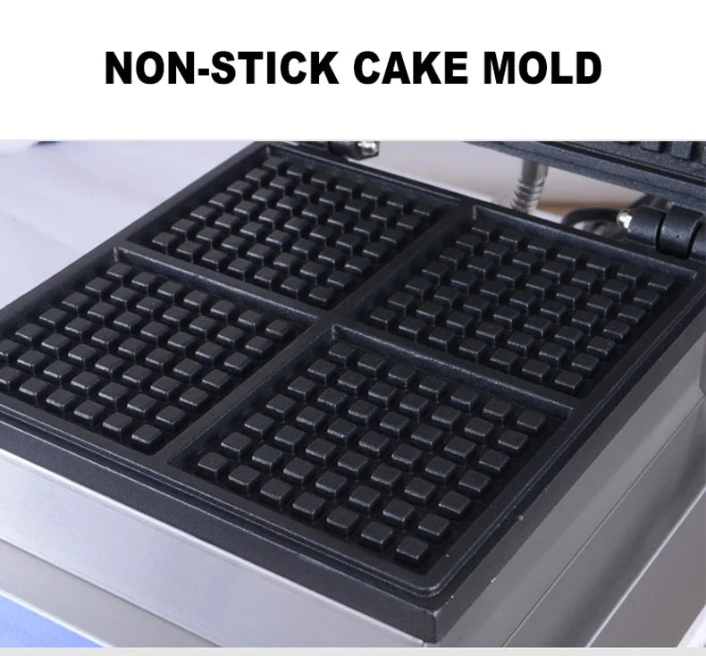 Commercial Waffle Maker Electric Muffin Thermal Lattice Cake Making Machine Square Four-piece Lattice Waffle Machine