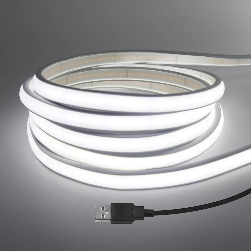 COB Neon LED Strip 5V 320LEDs/m Waterproof Dimmable LED Neon Rope Light Flexible Tape for Kitchen Cabinet Bedroom TV Backlight