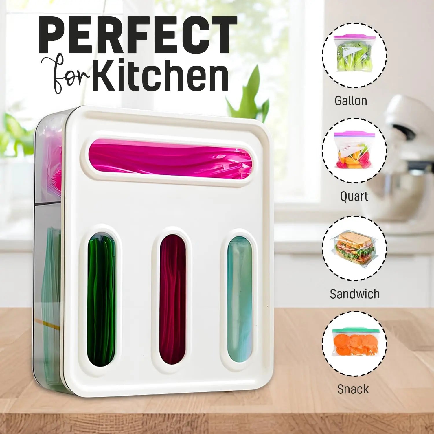 Kitchen Drawer Food Bag Organizer Ziplock Bag Organizer(Transparent Drawer)