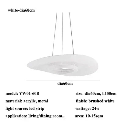 Modern Simple Black White LED creative chandelier Lighting,Suspension Home Decor Indoor Nordic Fixtures for Living Room Aisle