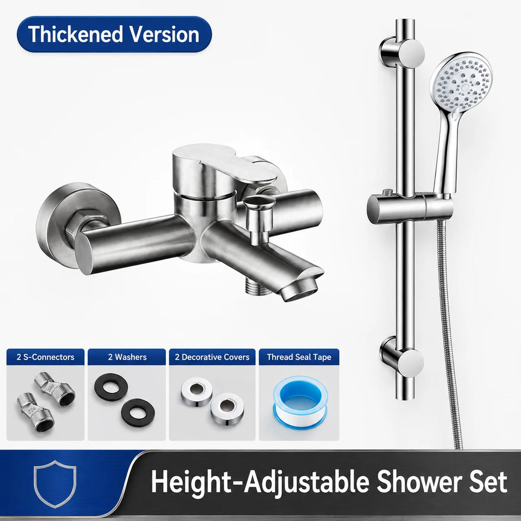 Stainless Steel Concealed Shower Mixer Valve Wall Mount Hot Cold Water Mixing Tap for Bathroom