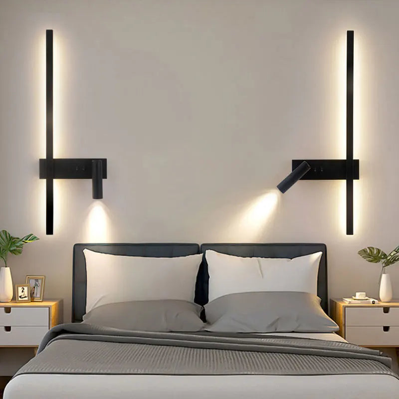 Modern LED Wall Lamps with Switch for Bedroom Indoor LED Wall Lights with 350° Rotatable Spotlight for Kitchen Dinning Room Home