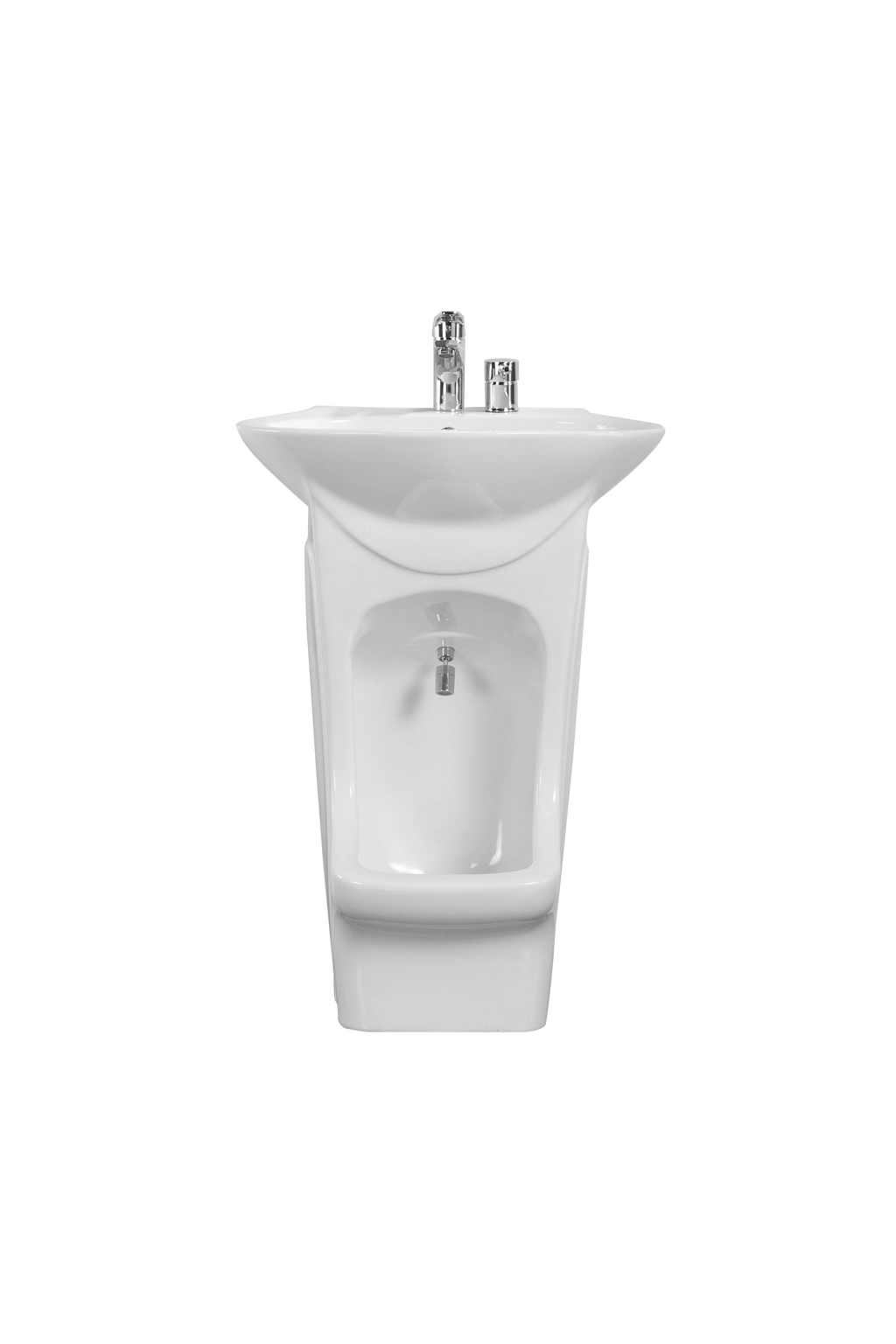 Modern Style Wudu Mate Wash Basin Ceramic Lavabo Small Foot Oval Pedestal Sinks Single-Hole Faucet Practical Wudu Wash Station