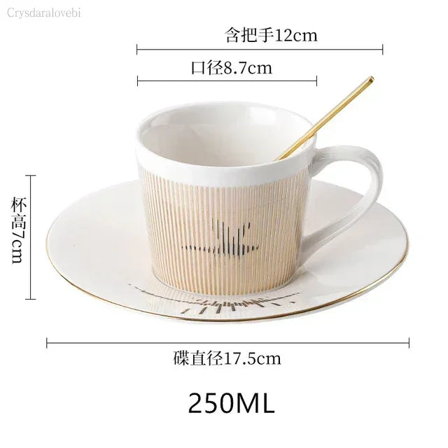 New Dynamic Mirror Reflection Cup Mug 250~300ml Home Drinkware Creative Ceramic Anamorphic Cup Coffee Tea Set Interesting Gift