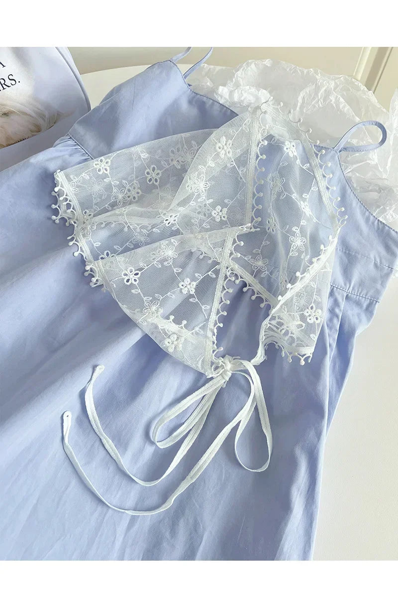 Summer Headwear Headdress with French Pastoral Triangle Hair Scarf Women Girls Lace Band